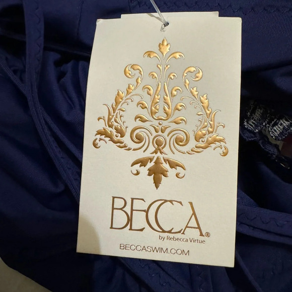 BECCA Swimsuit Delilah Plunge One Piece Swimsuit In Starry Night Navy Size S NWT - Picture 9 of 11